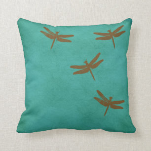 Coussin Les libellules et la sarcelle d'hiver ont coloré