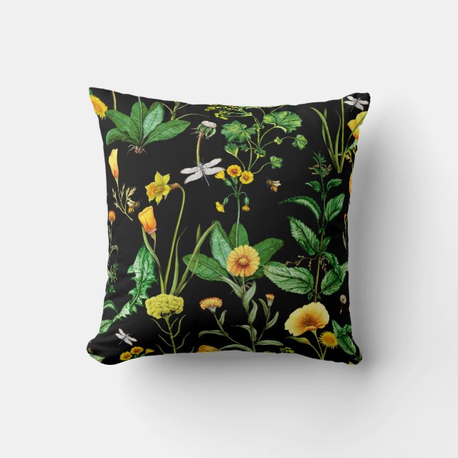 Coussin Les libellules et les abeilles sur les Plantes d'h (Recto)