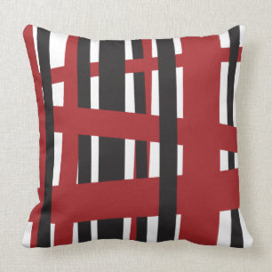 Coussin Les LIGNES NOIRES ROUGES CONÇOIVENT le rétro