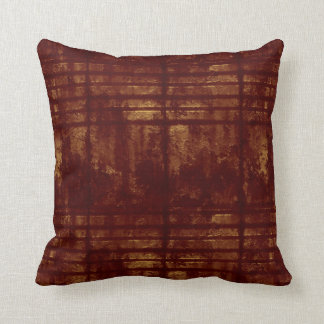 Coussin Les lignes sales d'or et de Bourgogne et