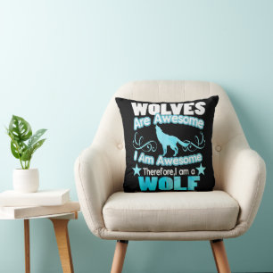 Coussin Les loups sont géniaux Je suis génial Loup drôle