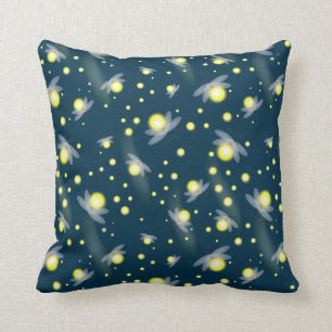 Coussin Les lucioles éthérées à la Motif de nuit