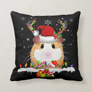 Coussin Les lumières de Noël des rennes de Noël des cochon
