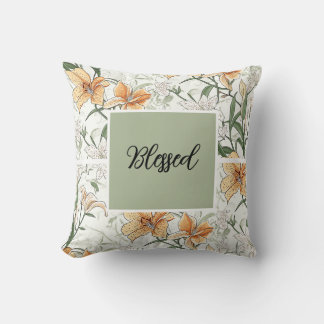 Coussin Les lys tigrés, vert tendre, 