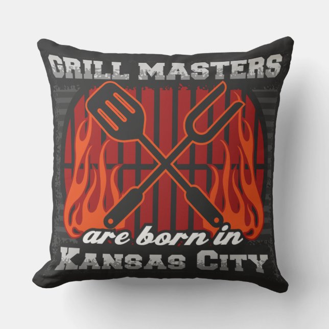 Coussin Les Maîtres Grillés Sont Nés À Kansas City (Recto)