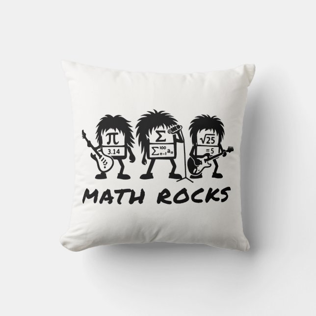 Coussin Les maths, c'est rock Humour académique sur le gro (Recto)