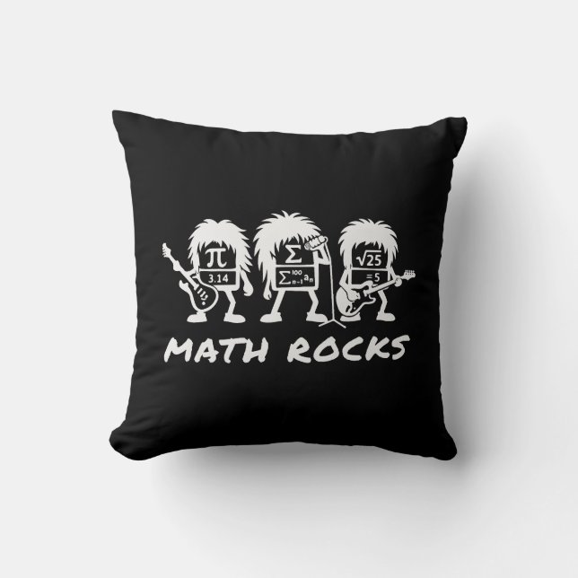 Coussin Les maths, c'est rock Humour de groupe de rock aca (Recto)