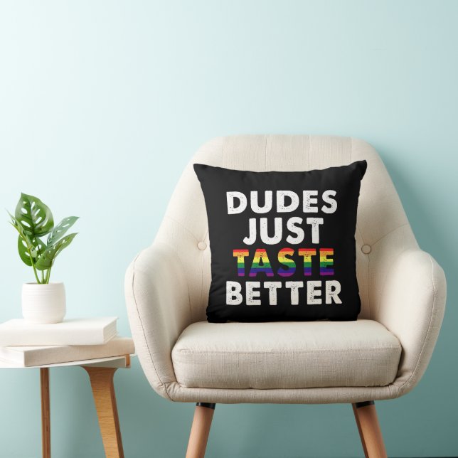 Coussin Les mecs ont juste meilleur goût Idée cadeau Gay P (Chaise)