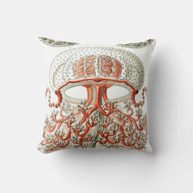 Coussin Les méduses aquatiques de Haeckel de ~ de la vie (Recto)