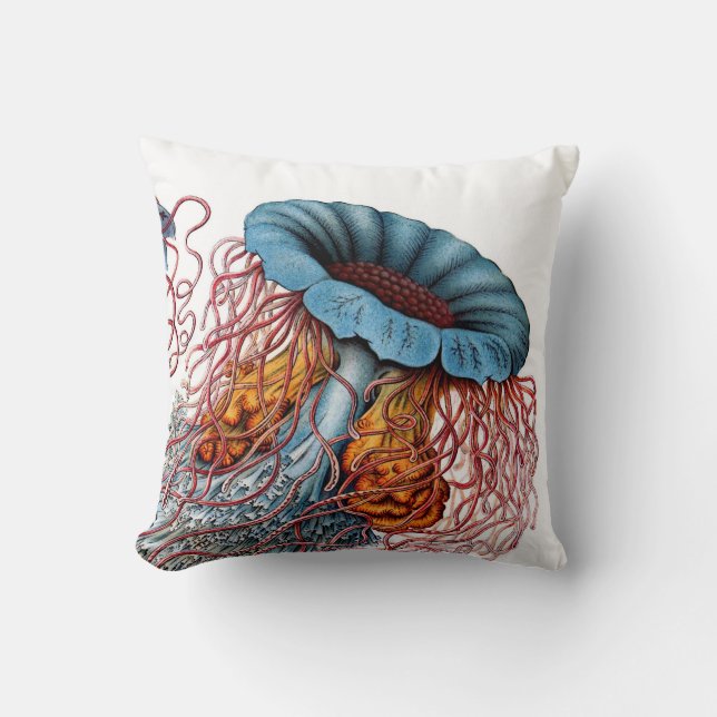 Coussin Les méduses de Haeckel ont bourdonné dedans des (Recto)