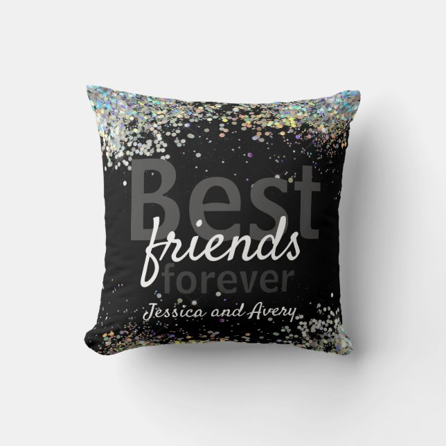 Coussin Les meilleurs amis de Parties scintillant (Recto)