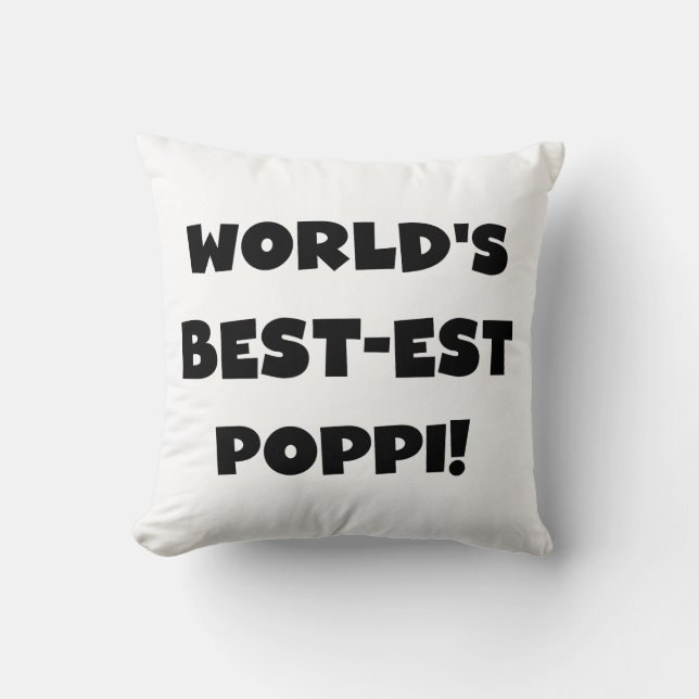 Coussin Les meilleurs cadeaux Poppi Black Text du monde (Recto)