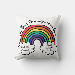 Coussin Les Meilleurs Grands-Parents du Monde Arc-en-Ciel 