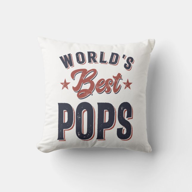 Coussin Les meilleurs pop du monde | Cadeau Père Grand-Pèr (Recto)