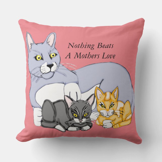 Coussin Les Mères Aiment Le Chat Et Les Chatons (Recto)