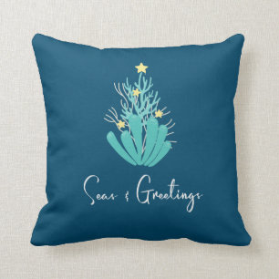 Coussin Les mers côtières et les salutations Coral