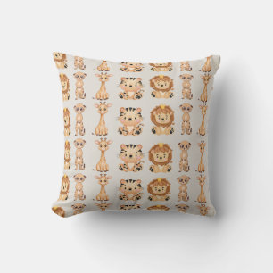 Coussin Les mignons animaux sauvages africains