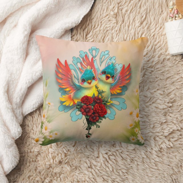 Coussin Les mignons oiseaux du bon humour. (Couverture)