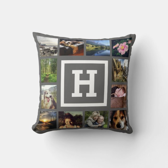 Coussin Les monogrammes de do-it-yourself avec 24 photos 2 (Recto)