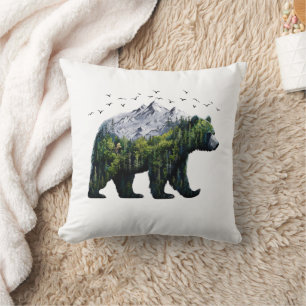 Coussin Les montagnes de la forêt de l'ours