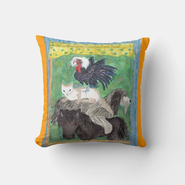 Coussin Les musiciens de la ville de Brême (Recto)