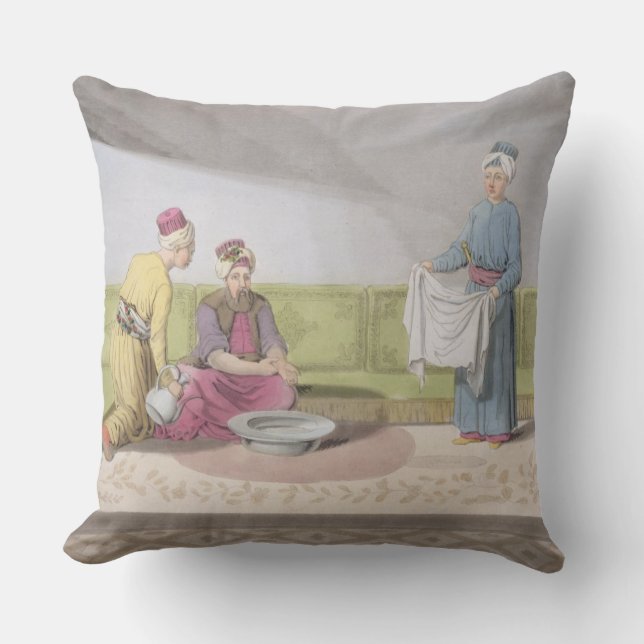 Coussin Les musulmans effectuant ses ablutions, plaquent (Recto)