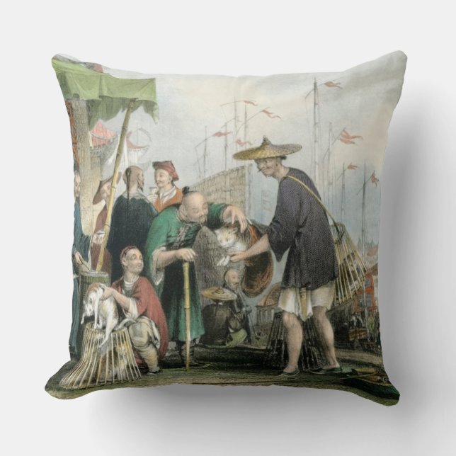 Coussin Les négociants chinois de chat, de 'Chine dans une (Recto)