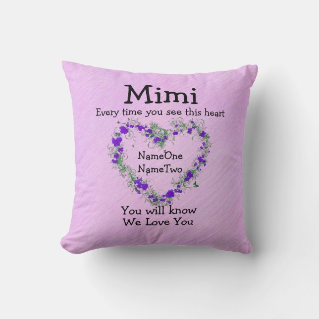 Coussin Les noms des enfants Changer Mimi - Voir Heart Lov (Recto)