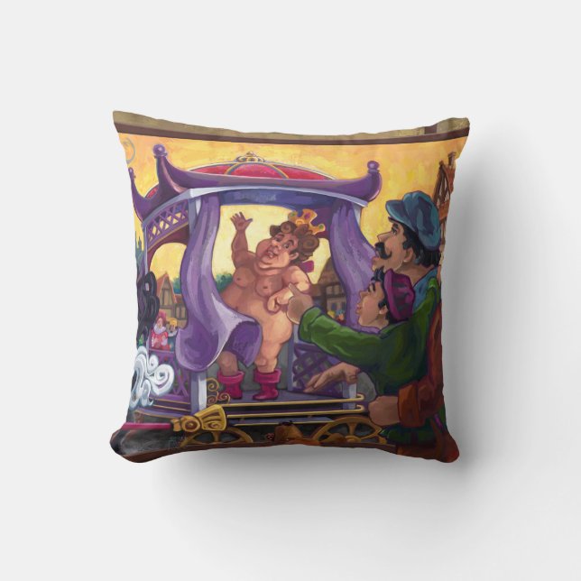 Coussin Les nouveaux vêtements de l'empereur (Recto)