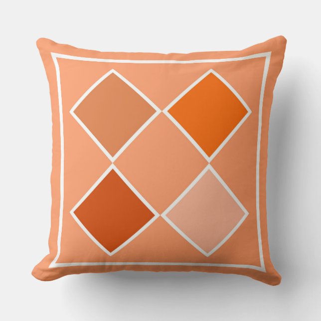 Coussin Les nuances du Jacquard orange (Recto)