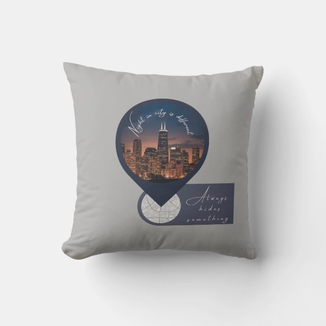 Coussin Les nuits de la ville cachent ce que les cartes ne (Recto)