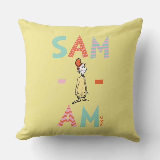 Coussin Les œufs verts et le jambon | Sam-I-Am (Recto)
