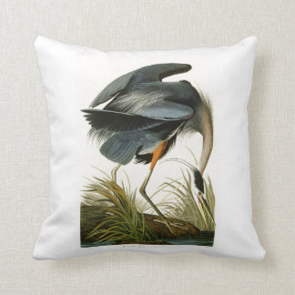 Coussin Les oiseaux de John Audubon de héron de grand bleu