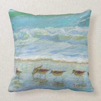 Coussin Les oiseaux de rivage, une journée à la plage