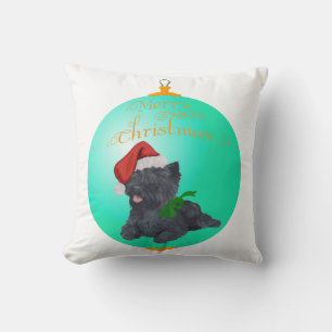 Coussin Les ornements de Noël de Cairn Terrier