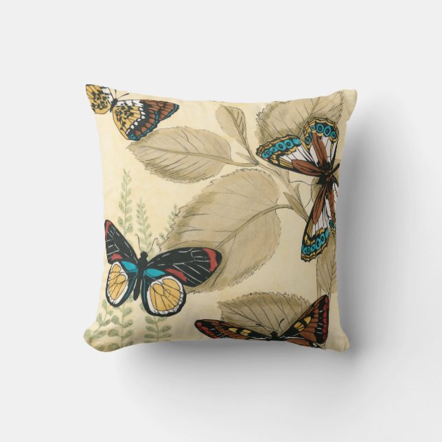 Coussin Les papillons qui dorment sur les Feuilles (Recto)