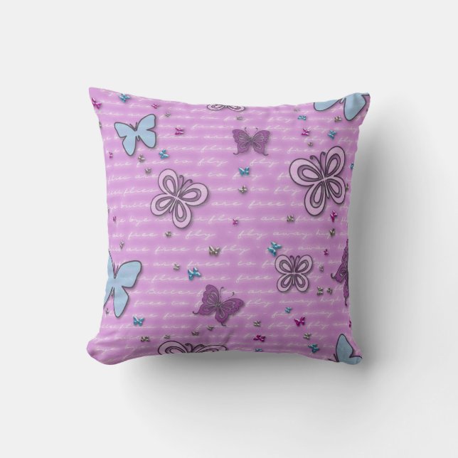 Coussin Les papillons sont libres de voler lancer PIllow (Recto)
