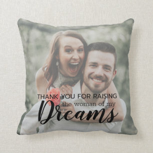 Coussin Les parents de l'Merci de mariée de Groom Photo