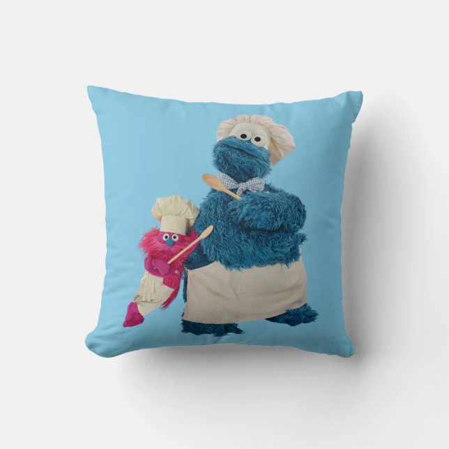 Coussin Les partenaires de camion-restaurant de Cookie Mon (Recto)