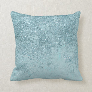 Coussin Les parties scintillantes turquoises abstraites