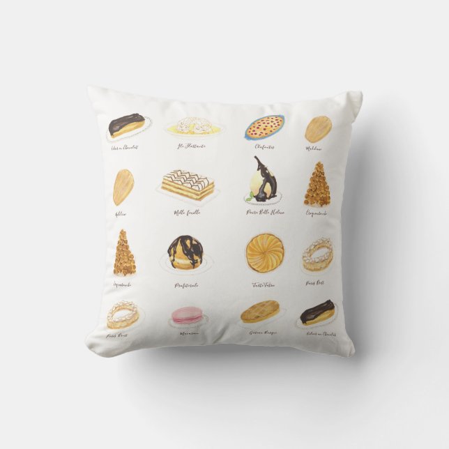 Coussin Les Pâtisserie Françaises (Recto)