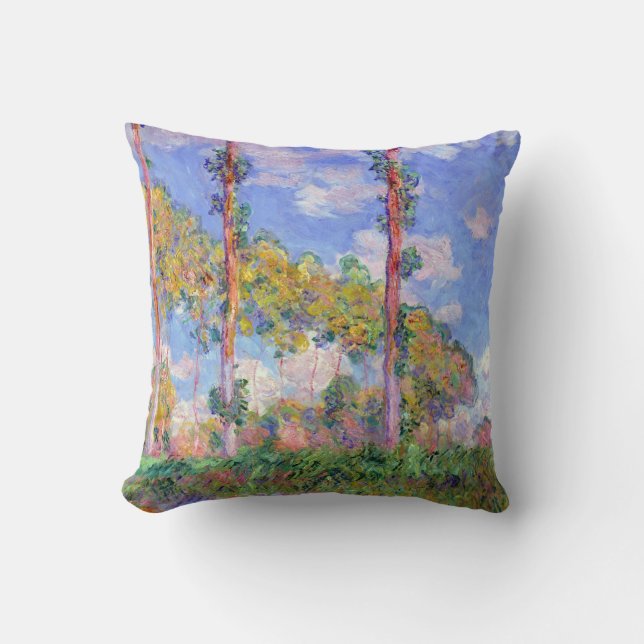 Coussin Les peupliers au soleil, Monet (Recto)