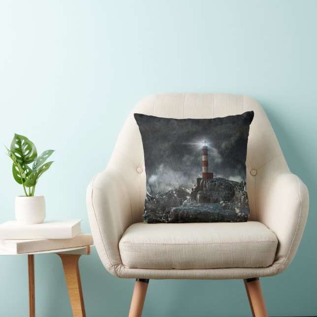Coussin Les phares | Phare dans la tempête (Chaise)
