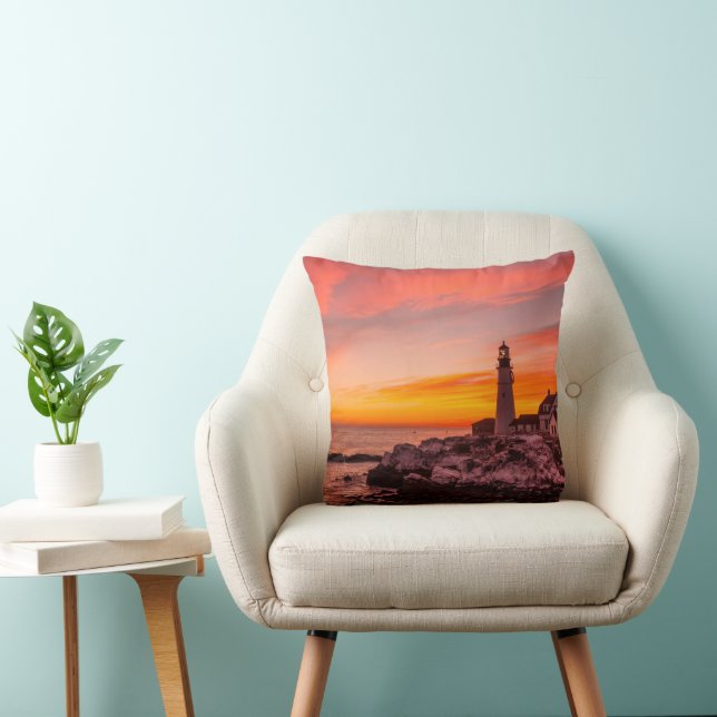 Coussin Les phares | Portland Head Cape Elizabeth Maine (Chaise)