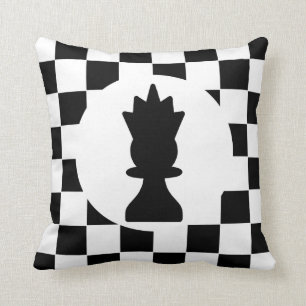 Coussin Les pièces d'échecs du roi et de la reine - Cade