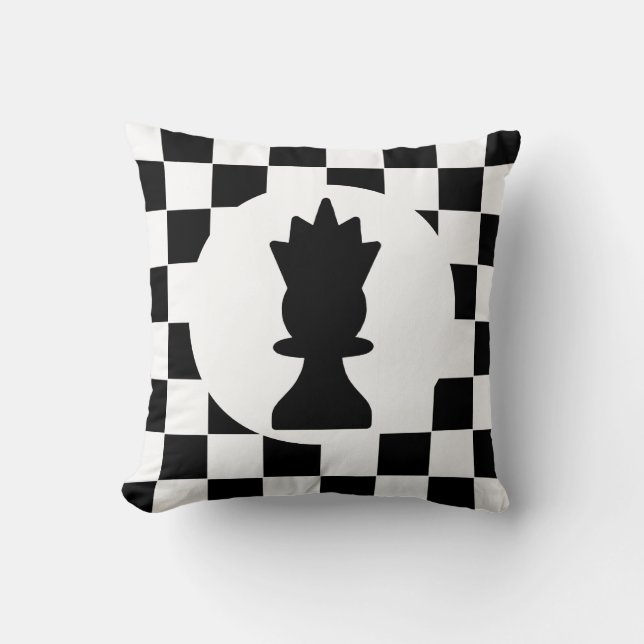 Coussin Les pièces d'échecs du roi et de la reine - Cadeau (Recto)