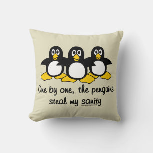 Coussin Les pingouins volent ma santé d'esprit