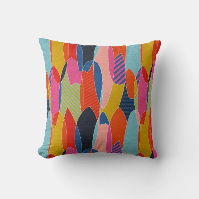 Coussin Les planches de surf colorées (Recto)