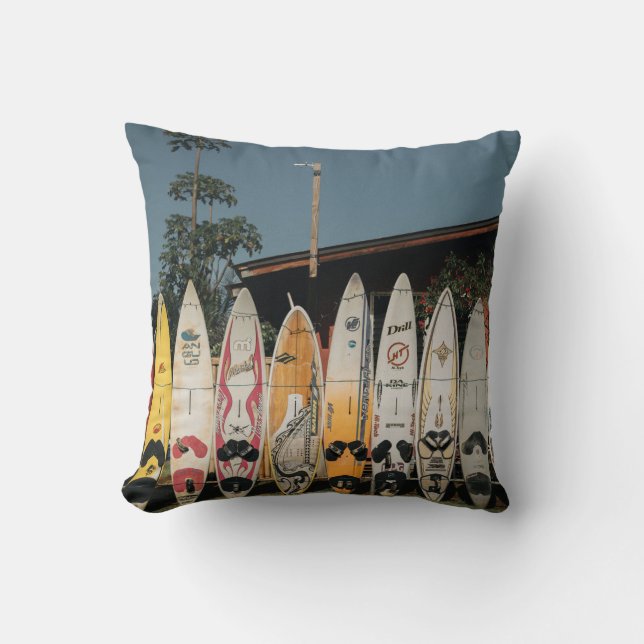Coussin Les planches de surf sont en plein champ (Recto)
