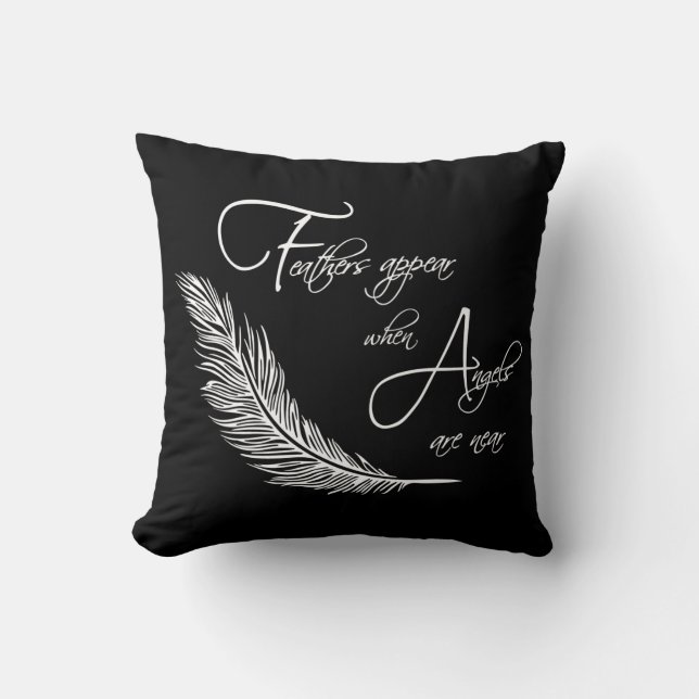 Coussin Les Plumes Apparaissent Lorsque Les Anges Sont Prè (Recto)